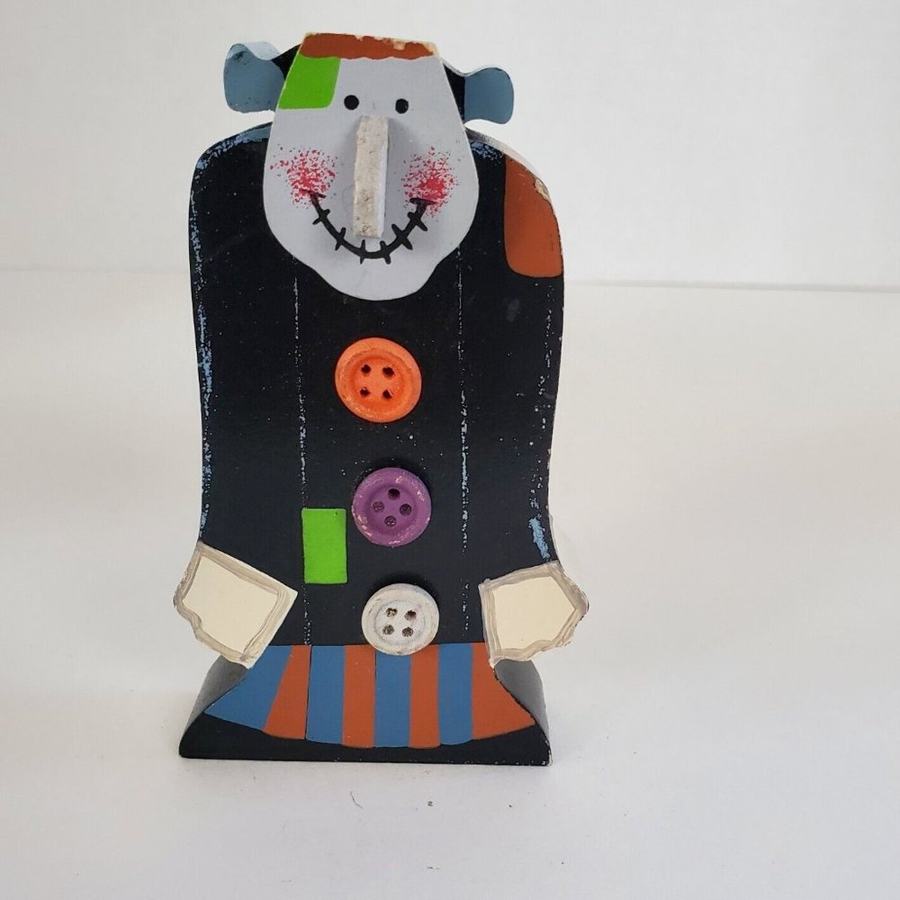 Vintage Wooden Halloween Figure Frankenstein's Monster Mini 4" Decoration